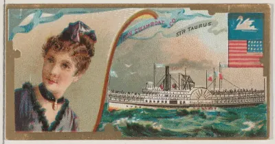 Steamship Taurus, Iron Steamboat Company, from the Ocean and River Steamers series (N83) for Duke brand cigarettes