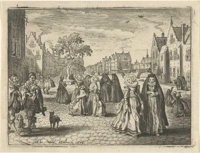 Stedelingen in een straat