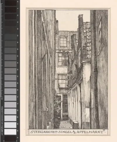 Steeg aan het Singel bij de Appelmarkt te Amsterdam