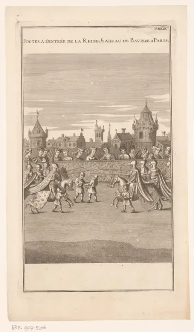 Steekspel bij de intocht van koningin Isabella van Beieren in Parijs