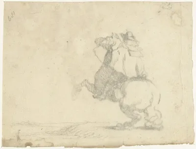 Steigerend paard met berijder