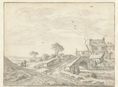 Stenen brug bij een herberg