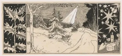 Ster schijnt op een winterlandschap