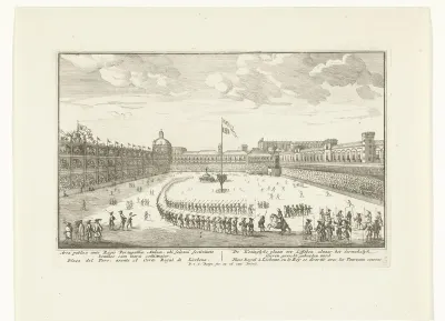 Stierengevecht op het voorplein van het Koninklijk Paleis te Lissabon