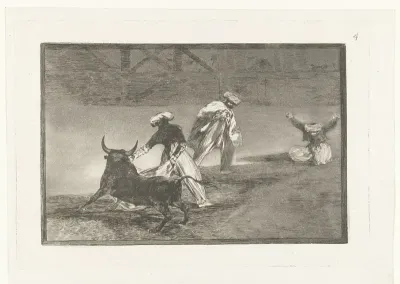 Stierenvechters in een arena