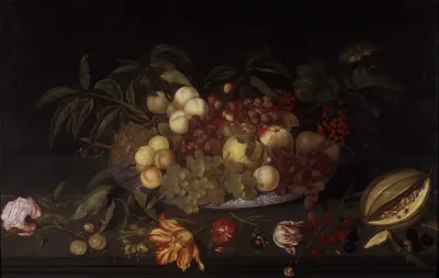 still life: fruit and flowers