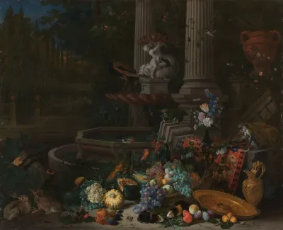 Still life near a fountain