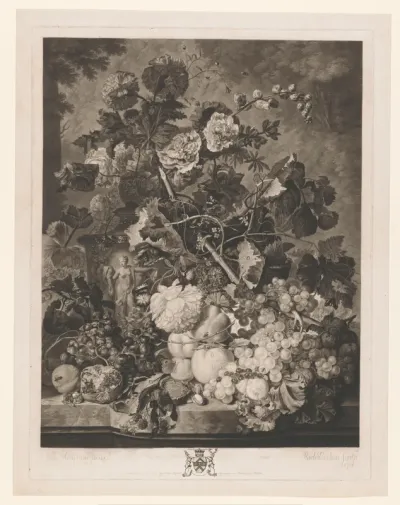 Still Life of Fruit and Flowers