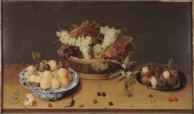Still-life of fruit and flowers