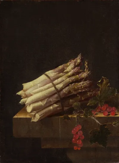 Still Life with Asparagus and Red Currants