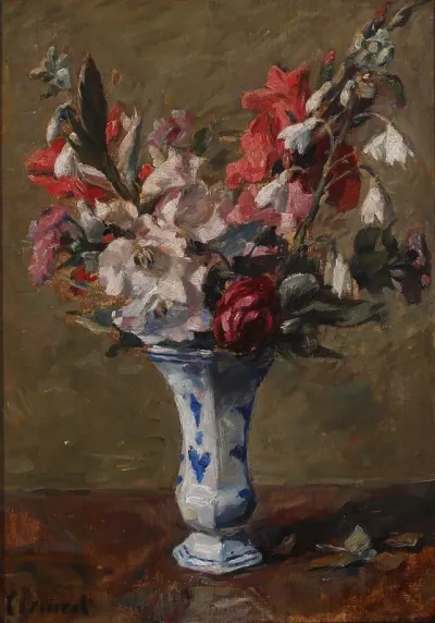 Still life with flowers in a vase.