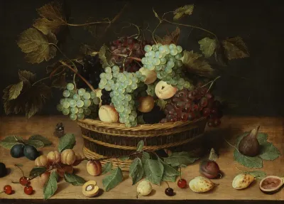 Still life with fruit basket