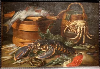 Still-life with lobster and fish