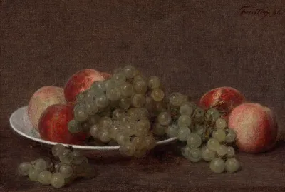 Still Life with Peaches and Grapes