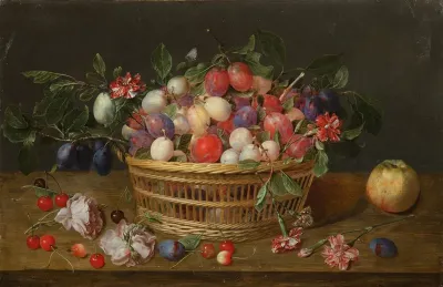Still-life with plums