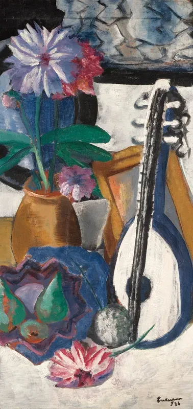 Still-life with Purple Dahlias
