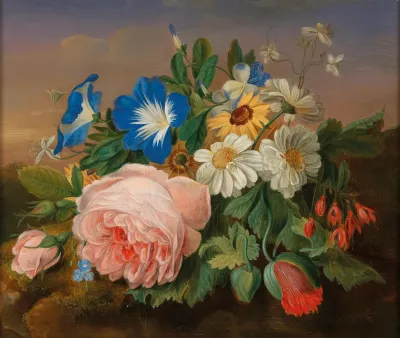 Still Life with Roses and Daisies
