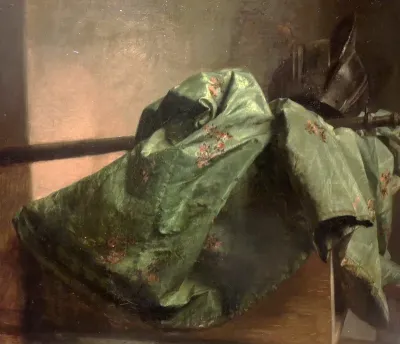 Still-Life with Silk Drapery and a Helmet