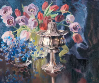 Still life with tulips