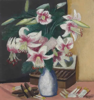 Still life with Turkish league (flowers with cigar box)
