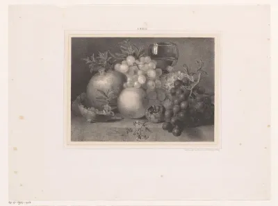Stilleven met fruit en roemer