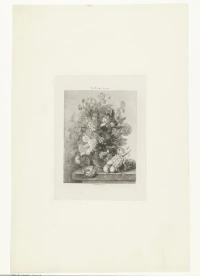 Stilleven van bloemen en vruchten
