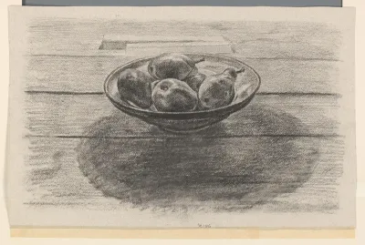 Stilleven van een schaal met peren