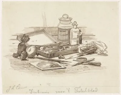 Stilleven van grafische attributen