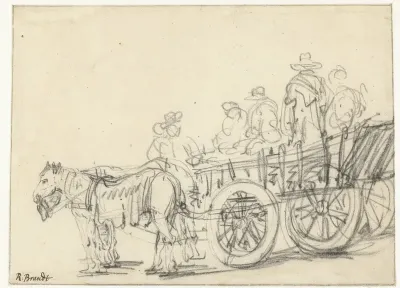 Stilstaande boerenwagen