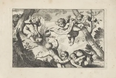 Stoeiende putti