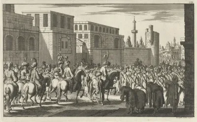 Stoet bij het uitrijden van de grootvizier