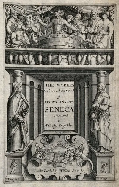 Stoicism: above, the suicide of Seneca; middle, Zeno and Chrysippus; below, the suicides of Socrates and Cato