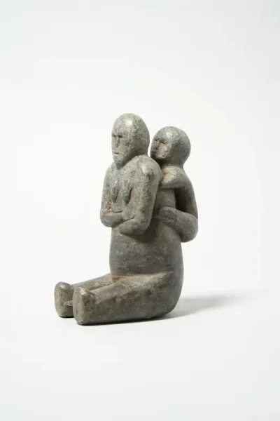 Stone Mother and Child Figure