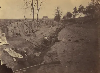 Stone Wall, Rear of Fredericksburg, with Rebel Dead