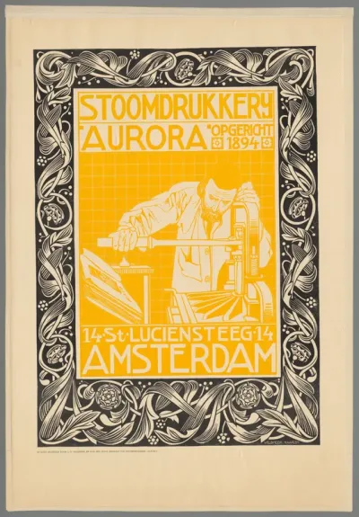 Stoomdrukkerij 'Aurora' opgericht 1894 Amsterdam.