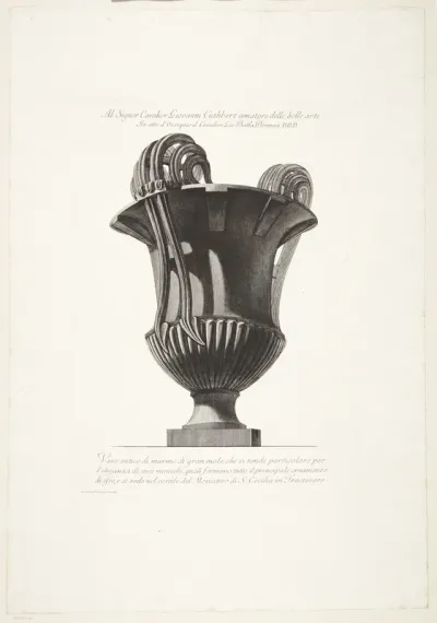 Stor marmorvase i gården ved S. Cecilia i Trastevere