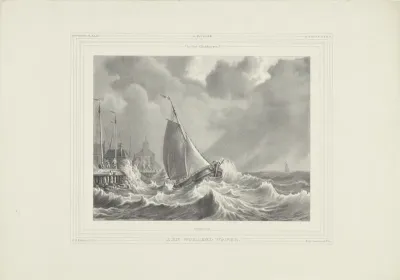 Storm in de haven van Enkhuizen