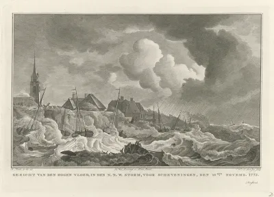Storm voor de kust bij Scheveningen, 1775