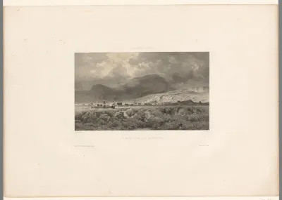 Stormachtig berglandschap met vee