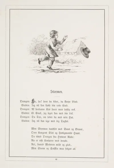 Stormen. Illustration til H.V. Kaalund, "Fabler for Børn"