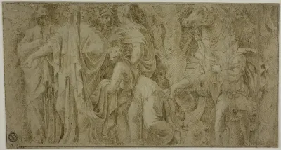 Story of Niobe: Niobe Receiving Gifts from Worshippers; Youth with Horse