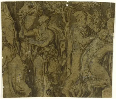 Story of Niobe: Youth with Horse; Worshippers