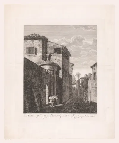 Straat in Athene met het choregisch monument van Lysicrates
