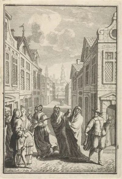 Straat met groep mensen
