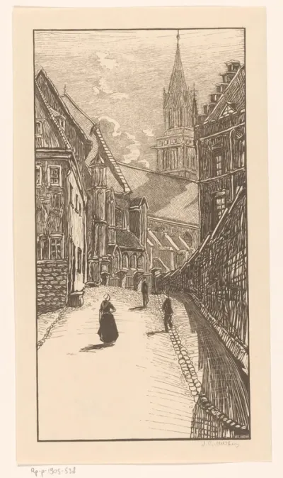 Straat met kerk