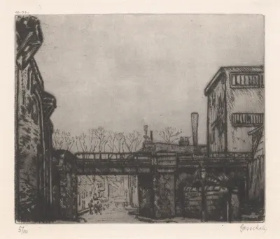 Straat onder een viaduct in Parijs