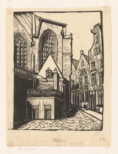 Straatgezicht met kerk