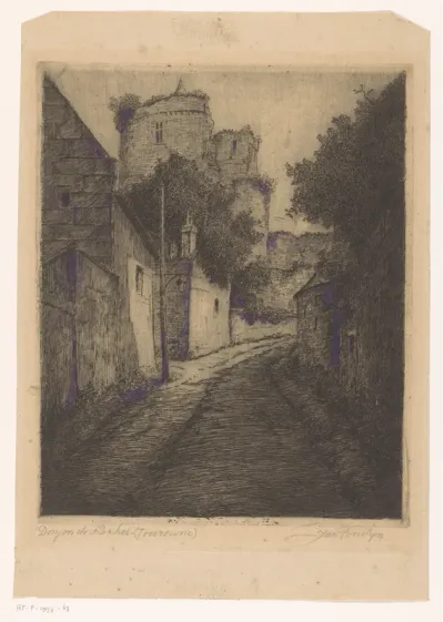 Straatgezicht met toren in Loches