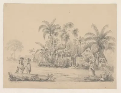 Straatgezicht net buiten Paramaribo