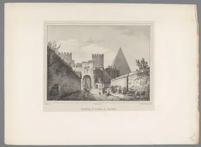 Straatleven voor de Porta San Paolo in Rome